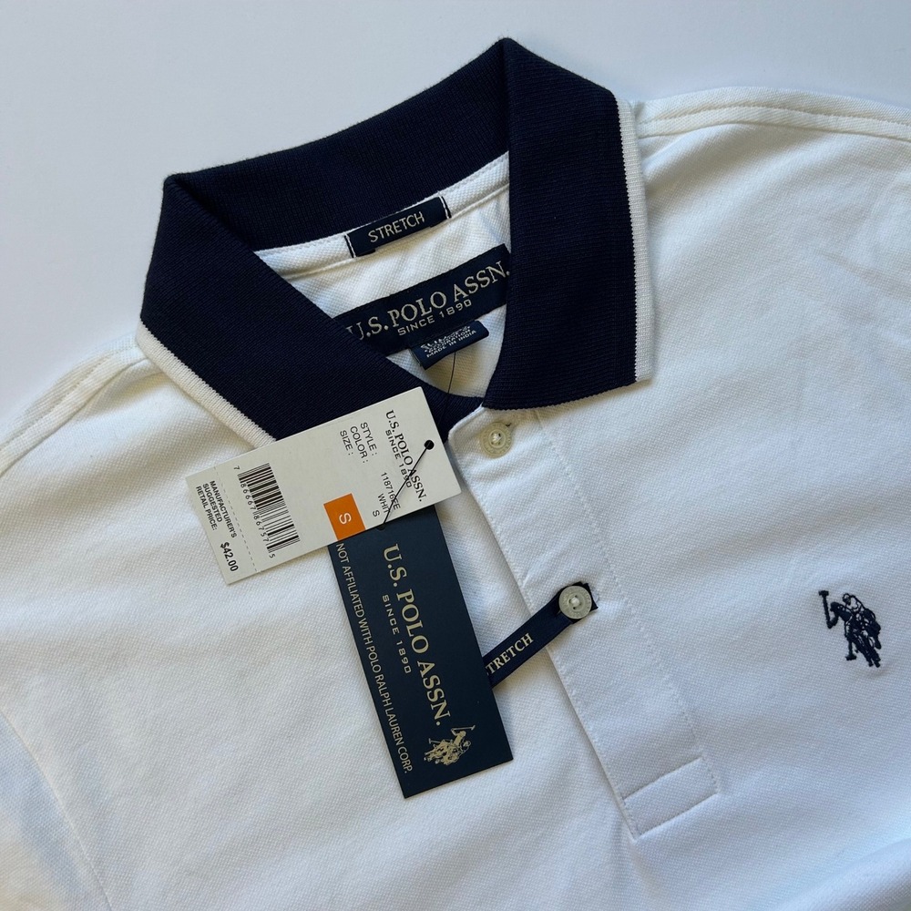 US Polo Assn Mens 3 Pack Slim Fit Stretch Pique Polo Shirts Small New NWT READ - Picture 6 of 15